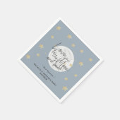 Zum Mond & Back Boy Baby Shower Paper Serviette (Ecke)