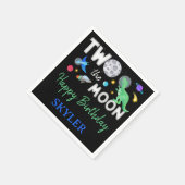 Zum Mond Dinosaurier Astronaut 2. Geburtstag Serviette (Ecke)