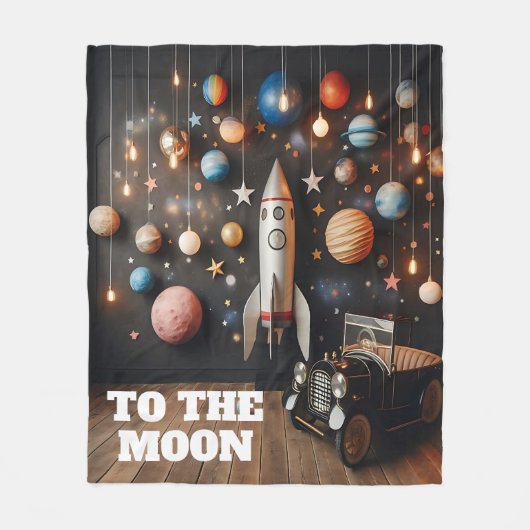 Zum Mond Fleecedecke (Vorderseite)