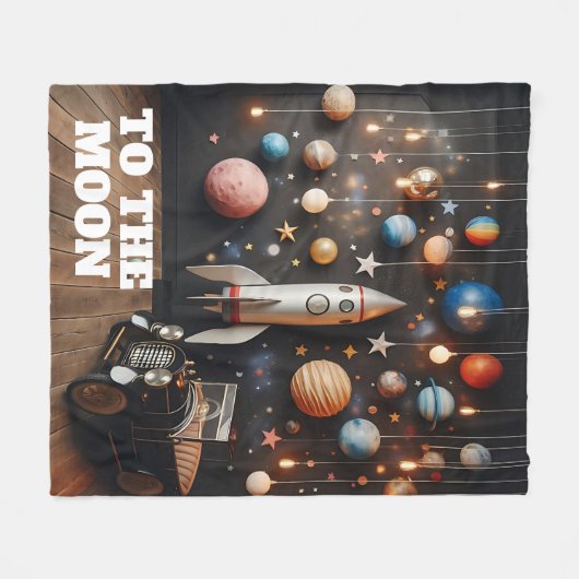 Zum Mond Fleecedecke (Vorderseite (Horizontal))