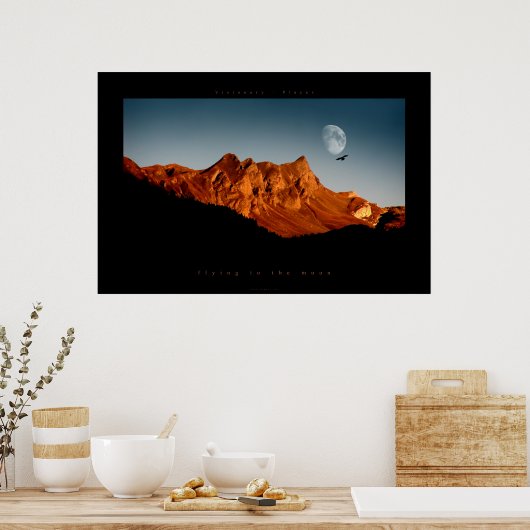 zum Mond fliegen Poster (Küche)