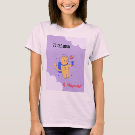 Zum Mond & Meownd T-Shirt (Vorderseite)