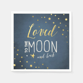 Zum Mond Papier Napkin Baby Duschstars Gold Serviette