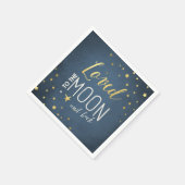 Zum Mond Papier Napkin Baby Duschstars Gold Serviette (Ecke)