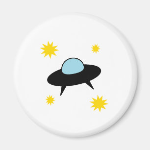 Zum Mond Retro UFO Magnet