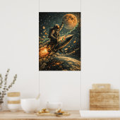 Zum Mond - Trading Astronaut, Forex, Crypto Poster (Küche)