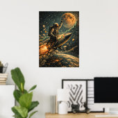 Zum Mond - Trading Astronaut, Forex, Crypto Poster (Heimbüro)