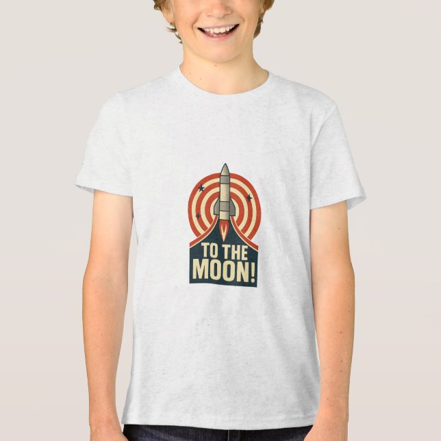 Zum Mond! Tri-Blend Shirt (Vorderseite)