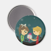 Zum Mond und zum Button Magnet (Vorderseite/Rückseite)