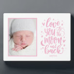 Zum Mond und zum hinteren EDITABLE FARBEN Foto Rah Fotoplatte<br><div class="desc">Personalisieren Sie sich einfach mit Ihrem Text und Foto(en) und erstellen Sie ein einmaliges Geschenk für sich oder jemanden,  den Sie Liebe! Hintergrund,  Text und Kunstwerk können in beliebig viele Farben geändert werden!</div>