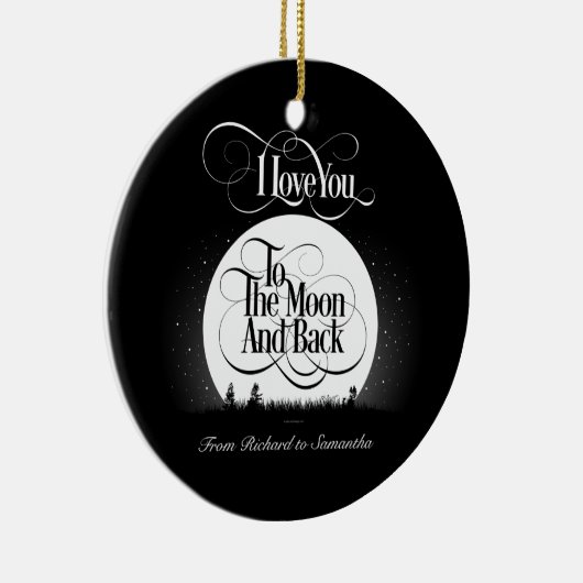 Zum Mond und zur Rückseite (personalisiert) Keramikornament (Rechts)
