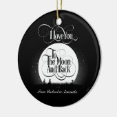 Zum Mond und zur Rückseite (personalisiert) Keramikornament (Links)