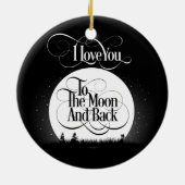 Zum Mond und zur Rückseite (personalisiert) Keramikornament (Hinten)