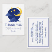 Zum Mond und zurück Danke, Junge Dusche Mitteilungskarte (Vorne/Hinten)