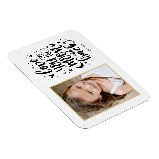 Zum Mond und zurück EDITABLE FARBE Custom Magnet (Rechte Seite)