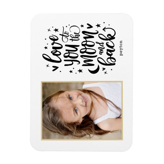 Zum Mond und zurück EDITABLE FARBE Custom Magnet (Vertikal)