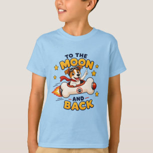 Zum Mond und zurück Hund Weltraum-Abenteuer T-Shirt