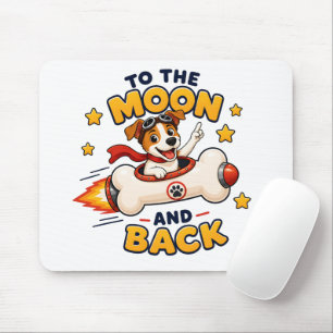 Zum Mond und zurück Hund Weltraumabenteuer Mousepad