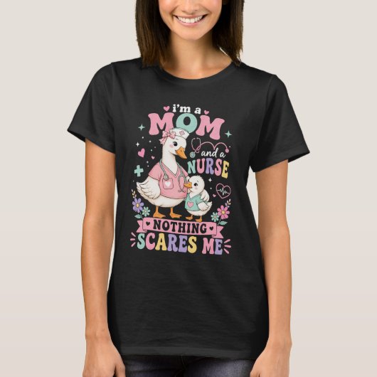 Zum Mutter und Krankenschwester süßer Gänse Mütter T-Shirt (Vorderseite)