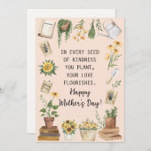 Zum Muttertag: Aquarell Sonnenblumengarten Feiertagskarte (Vorne/Hinten)