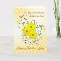 Zum Muttertag der Schwiegermutter mit gelben Blume