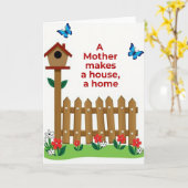 Zum Muttertag Karte Home Sweet Home (Gelbe Blume)