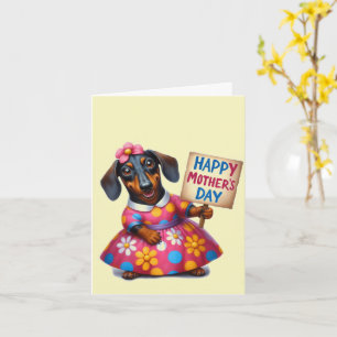 Zum Muttertag passende niedliche Dachshund Karte