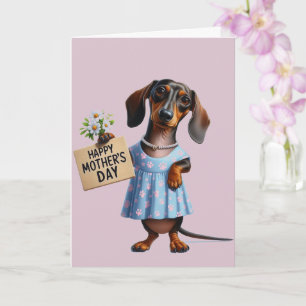 Zum Muttertag: Süßer Dachshund  Karte