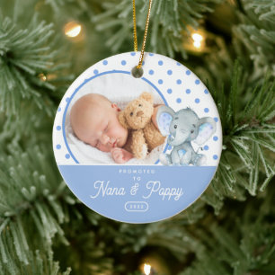 Zum Nana & Opa Baby Jungen Foto befördert Keramik Ornament