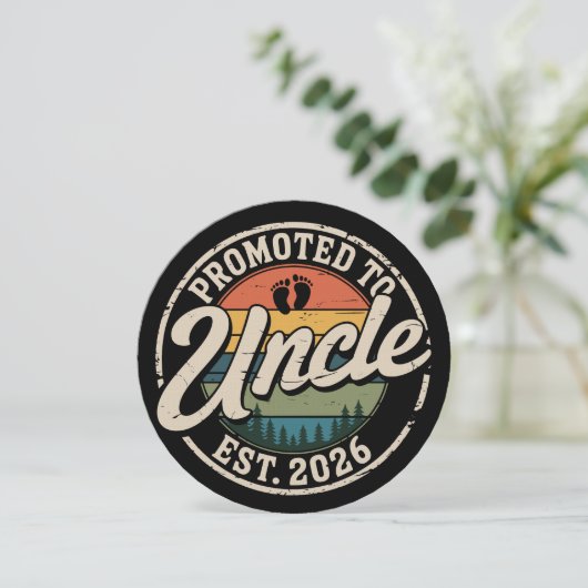 Zum Onkel befördert Erw. 2026 Schwangerschaftsankü Einladung (Stehend Vorderseite)