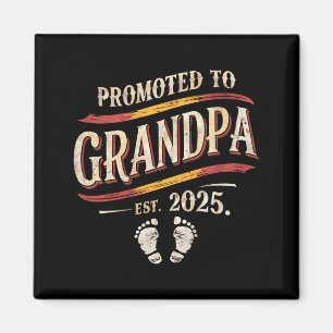 Zum Opa befördert 2025 Opa Est 2025 T-Shirt_ Magnet