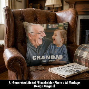 Zum Opa befördert Erstes Vatertagsfoto Kissen
