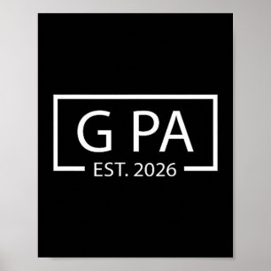 Zum Opa Befördert Est 2026 Baby Ankündigung Cket Poster