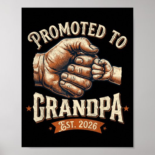 Zum Opa befördert Est 2026 Fist Bump Ba Poster (Vorne)