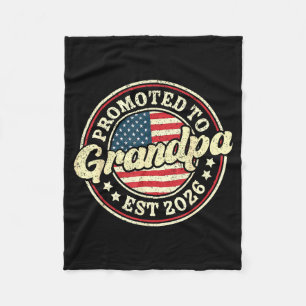 Zum Opa Befördert Est 2026 Retro Vintage Neuer Opa Fleecedecke