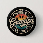 Zum Opa befördert Est 2026 Schwangerschaft Retro Button (Vorderseite)