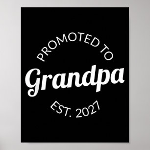 Zum Opa befördert Est 2027 Neuer Großvater Papa Poster