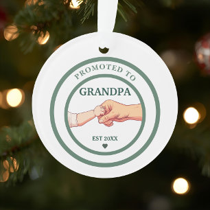 Zum Opa befördert Est. 20XX Weihnachtsbaumanhänger Ornament