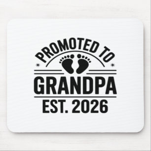 Zum Opa befördert, gegr. 2026, Lustiger neuer Opa Mousepad