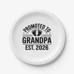 Zum Opa befördert, seit 2026, Lustiger Neuer Opa Pappteller