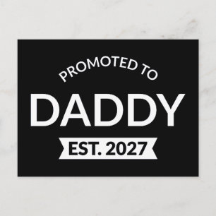 Zum Papa Befördert Erw. 2027 Neue Papa-Ankündigung Postkarte
