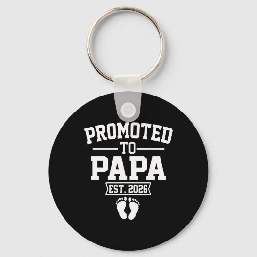 Zum Papa Befördert Est 2026 Retro Bald Papa 20 Schlüsselanhänger (Vorderseite)