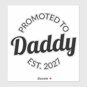 Zum Papa Befördert Est 2027 Neuer Papa Baby Shower Aufkleber
