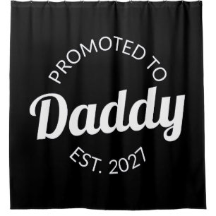 Zum Papa Befördert Est 2027 Neuer Papa Baby Shower Duschvorhang