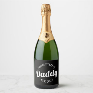 Zum Papa Befördert Est 2027 Neuer Papa Baby Shower Schaumweinetikett