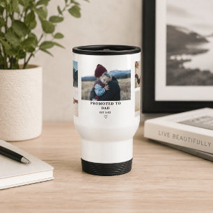 Zum Papa befördert - Fotocollage-Geschenk – Person Reisebecher