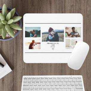 Zum Papa befördert - Fotocollage personalisiert Mousepad