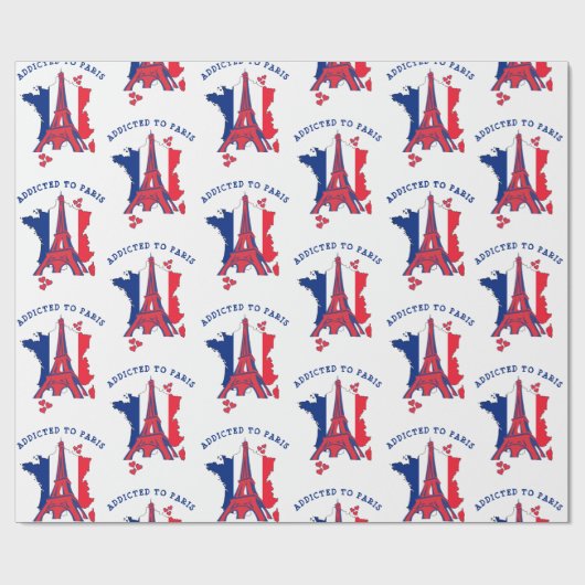ZUM PARIS-Eiffelturm HINZUGEFÜGT Geschenkpapier (Flach)