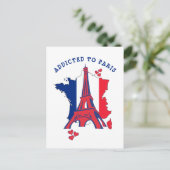 ZUM PARIS-Eiffelturm HINZUGEFÜGT Postkarte (Stehend Vorderseite)