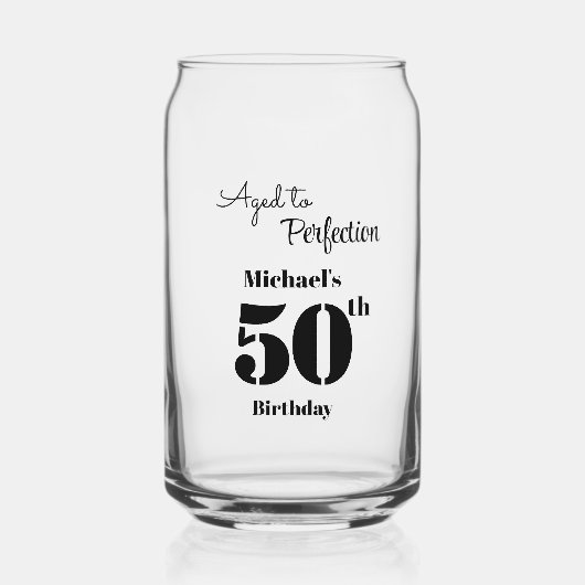 Zum perfekten Alter - 50. Geburtstag des Mannes Dosenglas (Vorderseite)